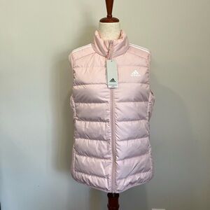 NWT adidas Women’s Essential Light Duck Down Vest Slim Fit Sandy Pink Large